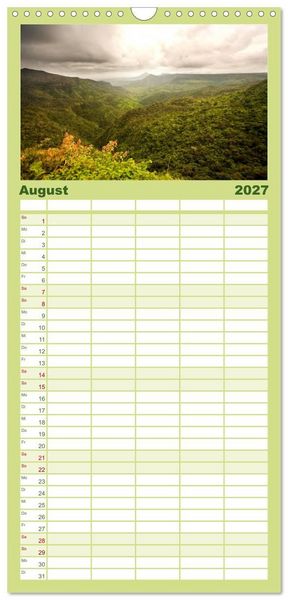 Produktbild: Familienplaner 2027 - Mauritius mit 5 Spalten (Wandkalender, 21 x 45 cm) CALVENDO