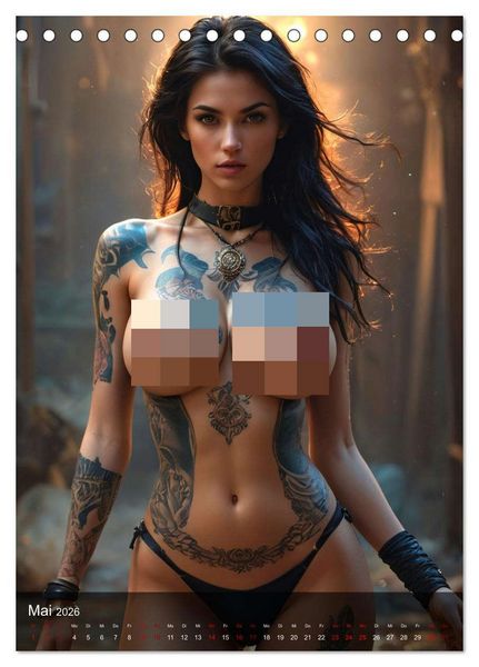 Produktbild: Tattoo Queens (Tischkalender 2026 DIN A5 hoch), CALVENDO Monatskalender