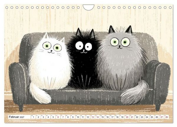 Produktbild: Gute Laune Katzen (Wandkalender 2027 DIN A4 quer), CALVENDO Monatskalender