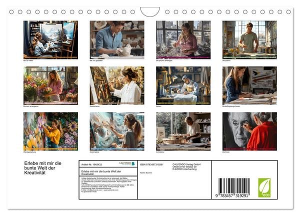 Produktbild: Erlebe mit mir die bunte Welt der Kreativit&auml;t (Wandkalender 2026 DIN A4 quer), CALVENDO Monatskalender
