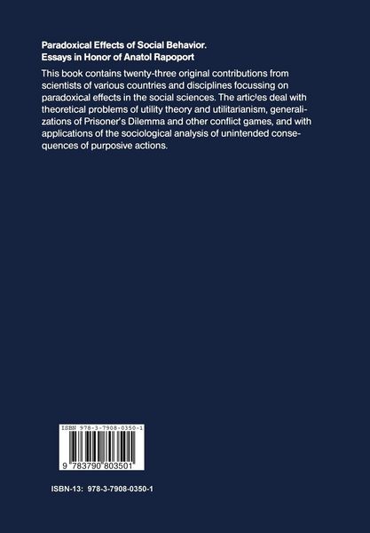 Produktbild: Paradoxical Effects of Social Behavior