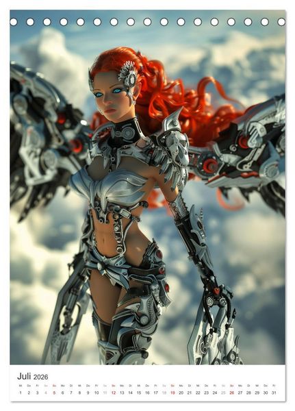 Produktbild: Cyborg Engel (Tischkalender 2026 DIN A5 hoch), CALVENDO Monatskalender