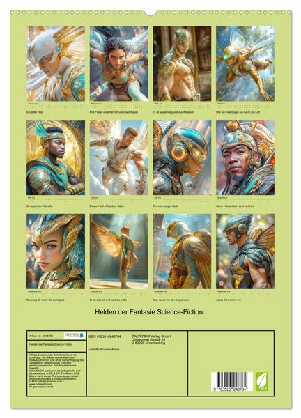 Produktbild: Helden der Fantasie Science-Fiction (hochwertiger Premium Wandkalender 2026 DIN A2 hoch), Kunstdruck in Hochglanz