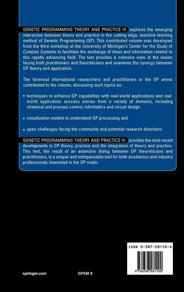 Produktbild: Genetic Programming Theory and Practice III