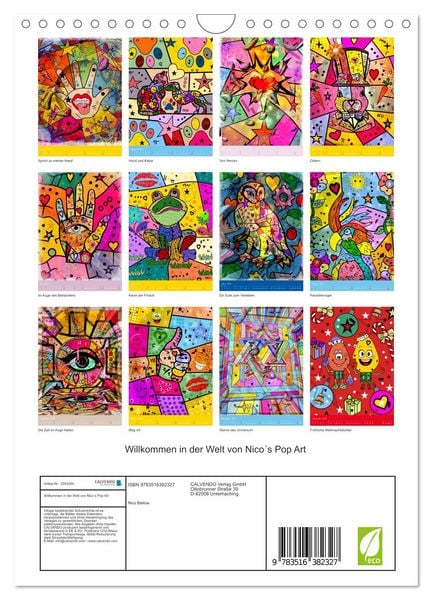 Produktbild: Willkommen in der Welt von Nico&acute;s Pop Art (Wandkalender 2026 DIN A4 hoch), CALVENDO Monatskalender