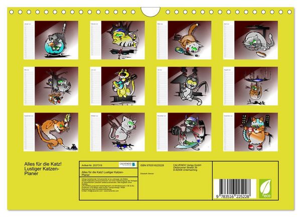 Produktbild: Alles f&uuml;r die Katz! Lustiger Katzen-Planer (Wandkalender 2026 DIN A4 quer), CALVENDO Monatskalender
