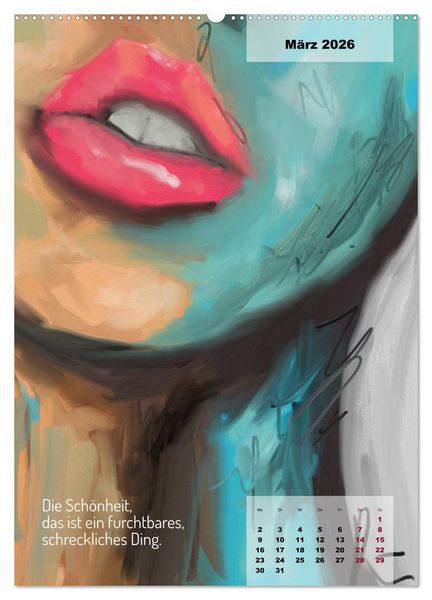 Produktbild: Seelenw&uuml;nsche - Kunstkalender mit Texten zum Innehalten (hochwertiger Premium Wandkalender 2026 DIN A2 hoch), Kunstdruck in Hochglanz