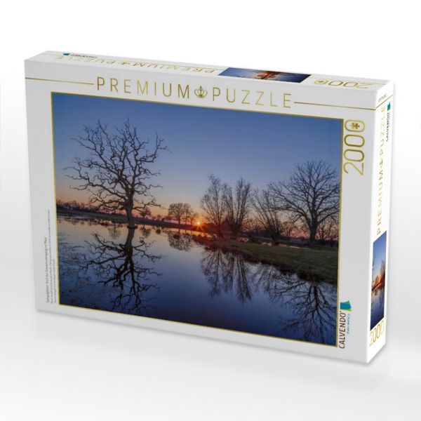Produktbild: CALVENDO Puzzle Spiegelglatter Teich bei Sonnenuntergang im M&auml;rz | 2000 Teile Lege-Gr&ouml;&szlig;e 90x67cm Foto-Puzzle f&uuml;r gl&uuml;ckliche Stunden