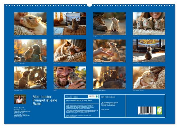 Produktbild: Mein bester Kumpel ist eine Ratte (hochwertiger Premium Wandkalender 2026 DIN A2 quer), Kunstdruck in Hochglanz