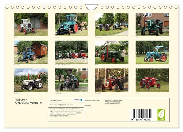 Produktbild: Traktoren - Altgediente Veteranen (Wandkalender 2026 DIN A4 quer), CALVENDO Monatskalender