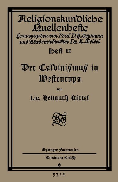 Produktbild: Der Calvinismus in Westeuropa