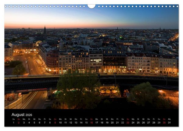 Produktbild: Die Blaue Stunde in Berlin (Wandkalender 2026 DIN A3 quer), CALVENDO Monatskalender
