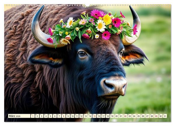 Produktbild: Zauberhaft geschm&uuml;cktes Milchvieh (hochwertiger Premium Wandkalender 2026 DIN A2 quer), Kunstdruck in Hochglanz