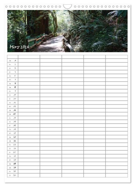 Produktbild: Kalifornien - Familienplaner 2026 (Wandkalender 2026 DIN A3 hoch), CALVENDO Monatskalender