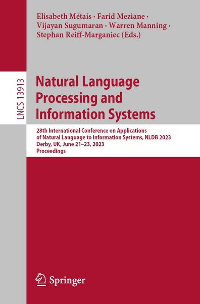 Produktbild: Natural Language Processing and Information Systems