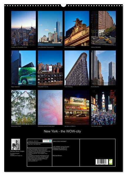 Produktbild: New York - the WOW-city (Wandkalender 2026 DIN A2 hoch), CALVENDO Monatskalender