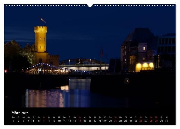 Produktbild: K&ouml;ln bei Nacht (hochwertiger Premium Wandkalender 2027 DIN A2 quer), Kunstdruck in Hochglanz