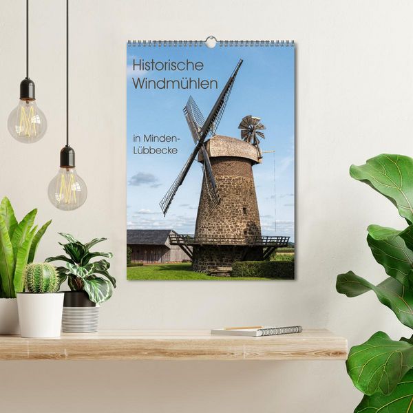Produktbild: Historische Windm&uuml;hlen in Minden-L&uuml;bbecke (Wandkalender 2026 DIN A3 hoch), CALVENDO Monatskalender