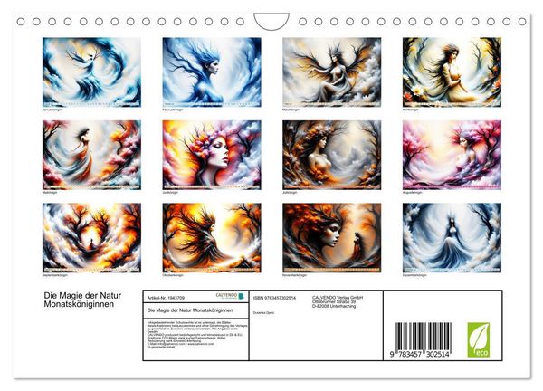 Produktbild: Die Magie der Natur Monatsk&ouml;niginnen (Wandkalender 2026 DIN A4 quer), CALVENDO Monatskalender