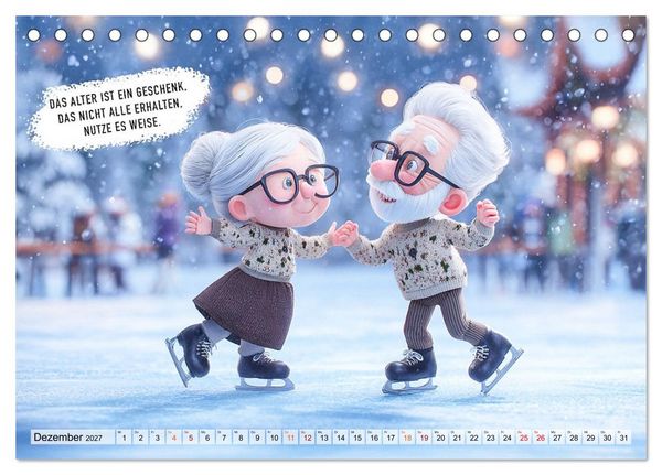 Produktbild: Oma und Opa - Spr&uuml;che &uuml;ber das Alter (Tischkalender 2027 DIN A5 quer), CALVENDO Monatskalender