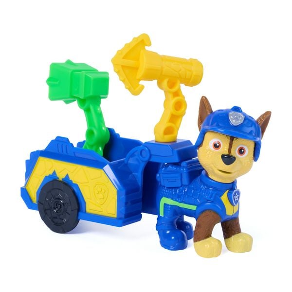 Produktbild: PAW Patrol: Der Dino Film, Chase' Dino Werkzeug-Pack, Chase-Figur mit Anh&auml;nger und Werkzeugen