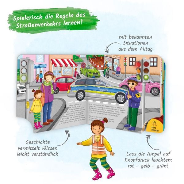Produktbild: Tr&ouml;tsch Pappenbuch mit Licht Achtung Ampel Sicher im Stra&szlig;enverkehr