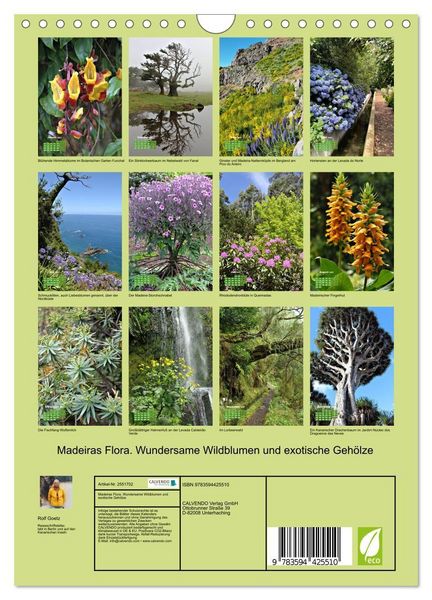 Produktbild: Madeiras Flora. Wundersame Wildblumen und exotische Geh&ouml;lze (Wandkalender 2027 DIN A4 hoch), CALVENDO Monatskalender