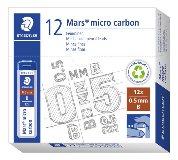 Produktbild: STAEDTLER Feinmine Mars&reg; micro carbon 250 0,5mm B, 12er Set