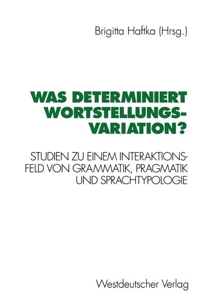 Produktbild: Was determiniert Wortstellungsvariation?