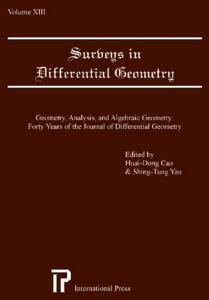 Produktbild: Surveys in Differential Geometry v. 13; Geometry, Analysis, and Algebraic Geometry