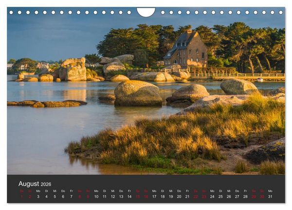 Produktbild: C&ocirc;te de Granit Rose - Ein K&uuml;stenbereich in der Bretagne (Wandkalender 2026 DIN A4 quer), CALVENDO Monatskalender