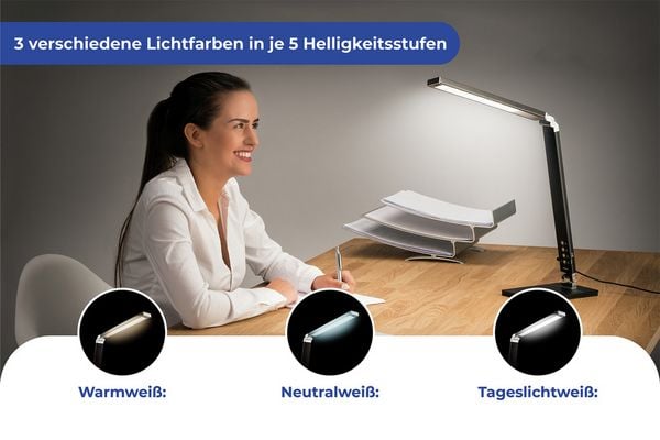 Produktbild: Tageslicht-Tischleuchte, Tischlampe mit 5 Helligkeitsstufen