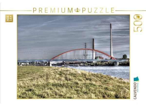 CALVENDO Puzzle Brücke der Solidarität zwischen Rheinhausen und Hochfeld | 500 Teile Lege-Größe 48 × 36 cm Foto-Puzzle für Erwachsene