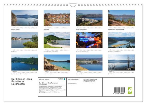 Produktbild: Der Edersee - Das Paradies in Nordhessen (Wandkalender 2027 DIN A3 quer), CALVENDO Monatskalender