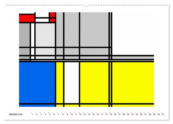 Produktbild: Abstract Variations inspired by Mondrian (hochwertiger Premium Wandkalender 2026 DIN A2 quer), Kunstdruck in Hochglanz