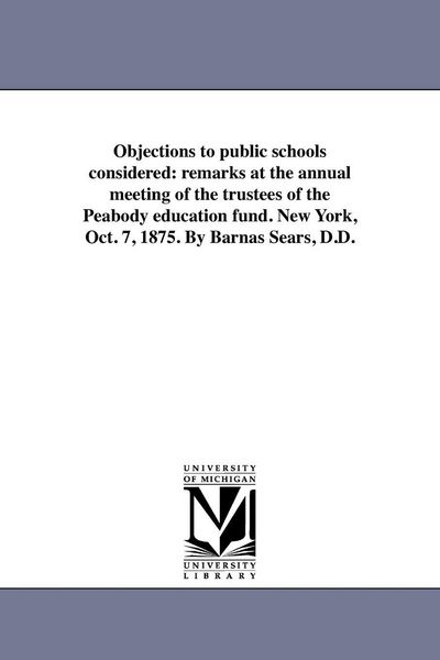 Produktbild: Objections to public schools considered