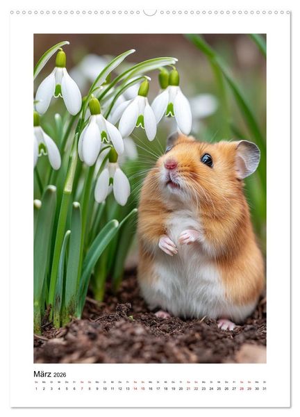Produktbild: Goldhamster Geschichten (Wandkalender 2026 DIN A2 hoch), CALVENDO Monatskalender