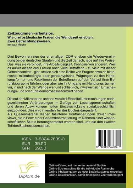 Produktbild: Zeitzeuginnen - arbeitslos
