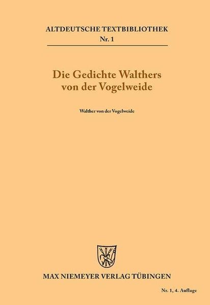 Produktbild: Die Gedichte Walthers von der Vogelweide
