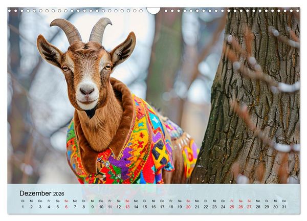 Produktbild: Ziegen im Modezauber. Ein alpiner Fashion-Marathon (Wandkalender 2026 DIN A3 quer), CALVENDO Monatskalender