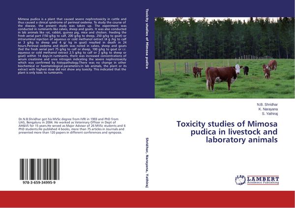 Produktbild: Toxicity studies of Mimosa pudica in livestock and laboratory animals
