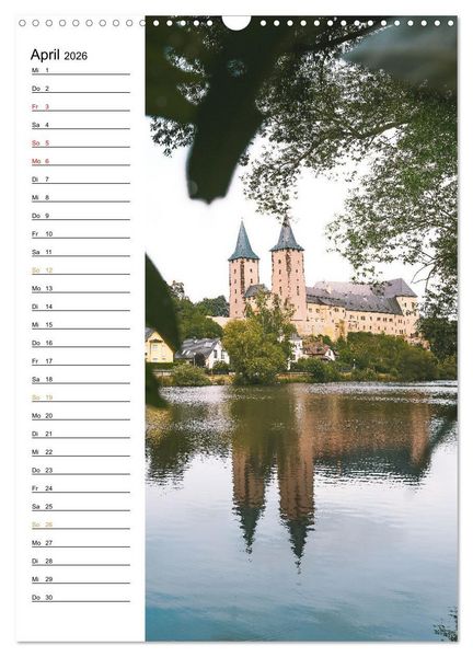 Produktbild: Sachsens Burgen und Schl&ouml;sser - Beschreibbarer Kalender mit Ortsangaben (Wandkalender 2026 DIN A3 hoch), CALVENDO Monatskalender