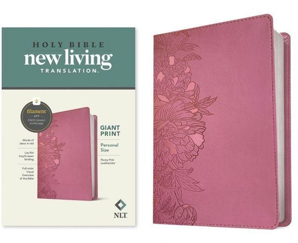 Produktbild: NLT Personal Size Giant Print Bible, Filament Enabled Edition (Red Letter, Leatherlike, Peony Pink)
