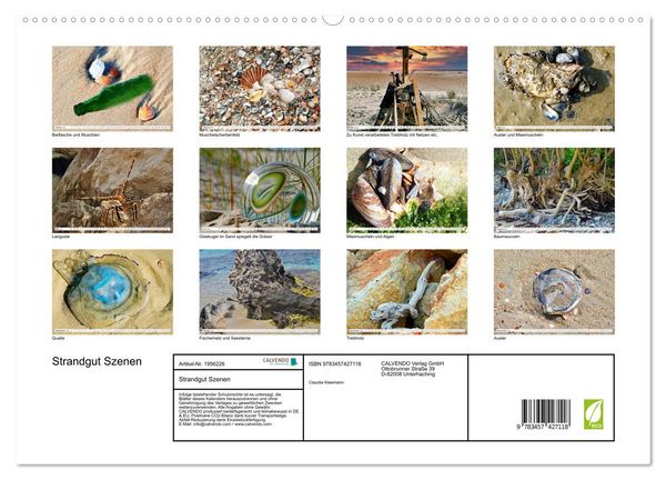 Produktbild: Strandgut Szenen (hochwertiger Premium Wandkalender 2026 DIN A2 quer), Kunstdruck in Hochglanz