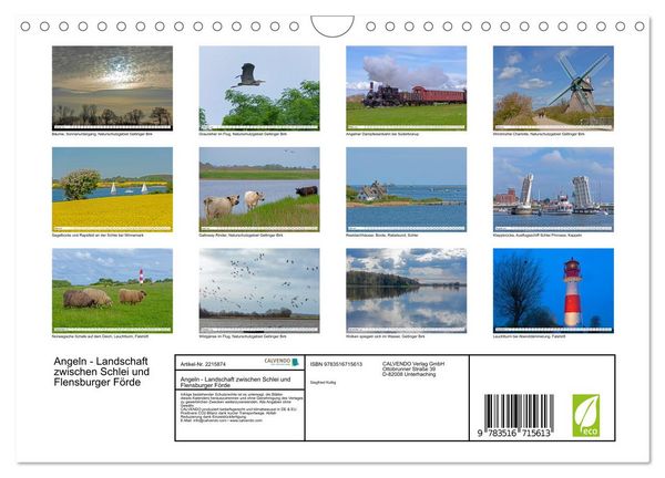 Produktbild: Angeln - Landschaft zwischen Schlei und Flensburger F&ouml;rde (Wandkalender 2026 DIN A4 quer), CALVENDO Monatskalender