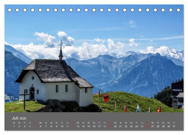 Produktbild: Wallis. Perle der Schweiz (Tischkalender 2026 DIN A5 quer), CALVENDO Monatskalender