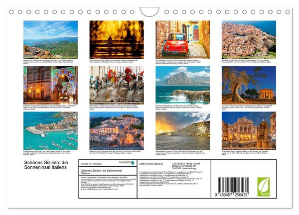 Produktbild: Sch&ouml;nes Sizilien: die Sonneninsel Italiens (Wandkalender 2026 DIN A4 quer), CALVENDO Monatskalender