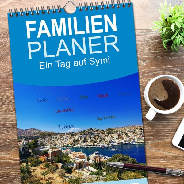 Produktbild: Familienplaner 2026 - Ein Tag auf Symi mit 5 Spalten (Wandkalender, 21 x 45 cm) CALVENDO