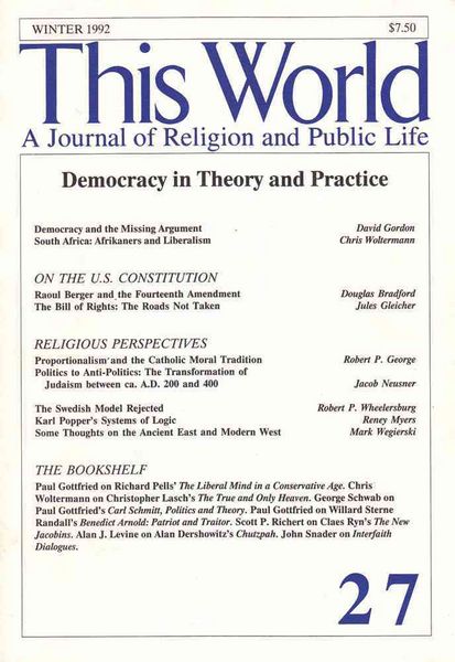 Produktbild: Gottfried, P: Democracy in Theory and Practice