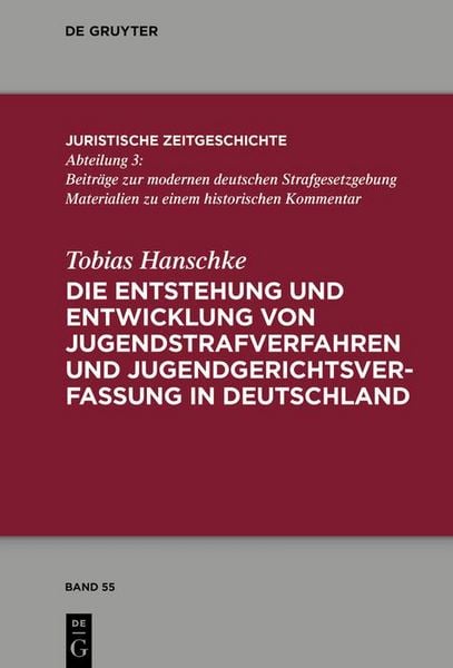 Produktbild: Die Entstehung und Entwicklung von Jugendstrafverfahren und Jugendgerichtsverfassung in Deutschland